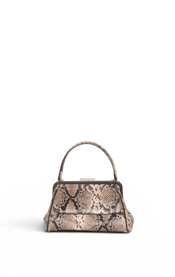 Rumi Small Clutch, Brown Snake