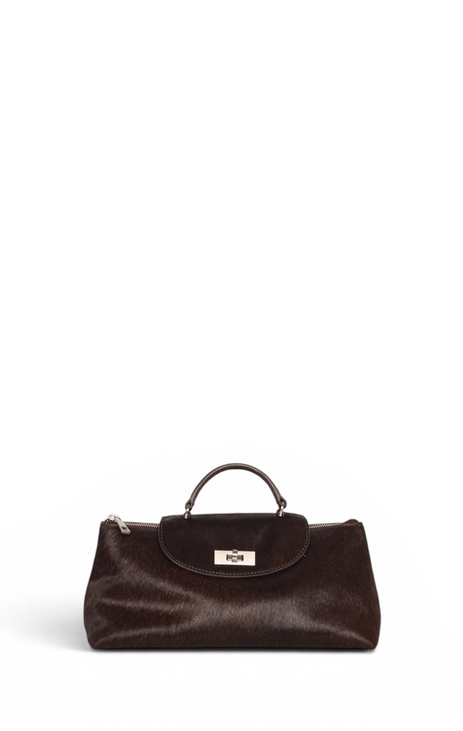 Patti Top Handle, Brown Hair On