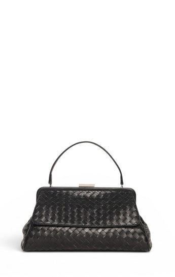 Rumi Woven Clutch, Black