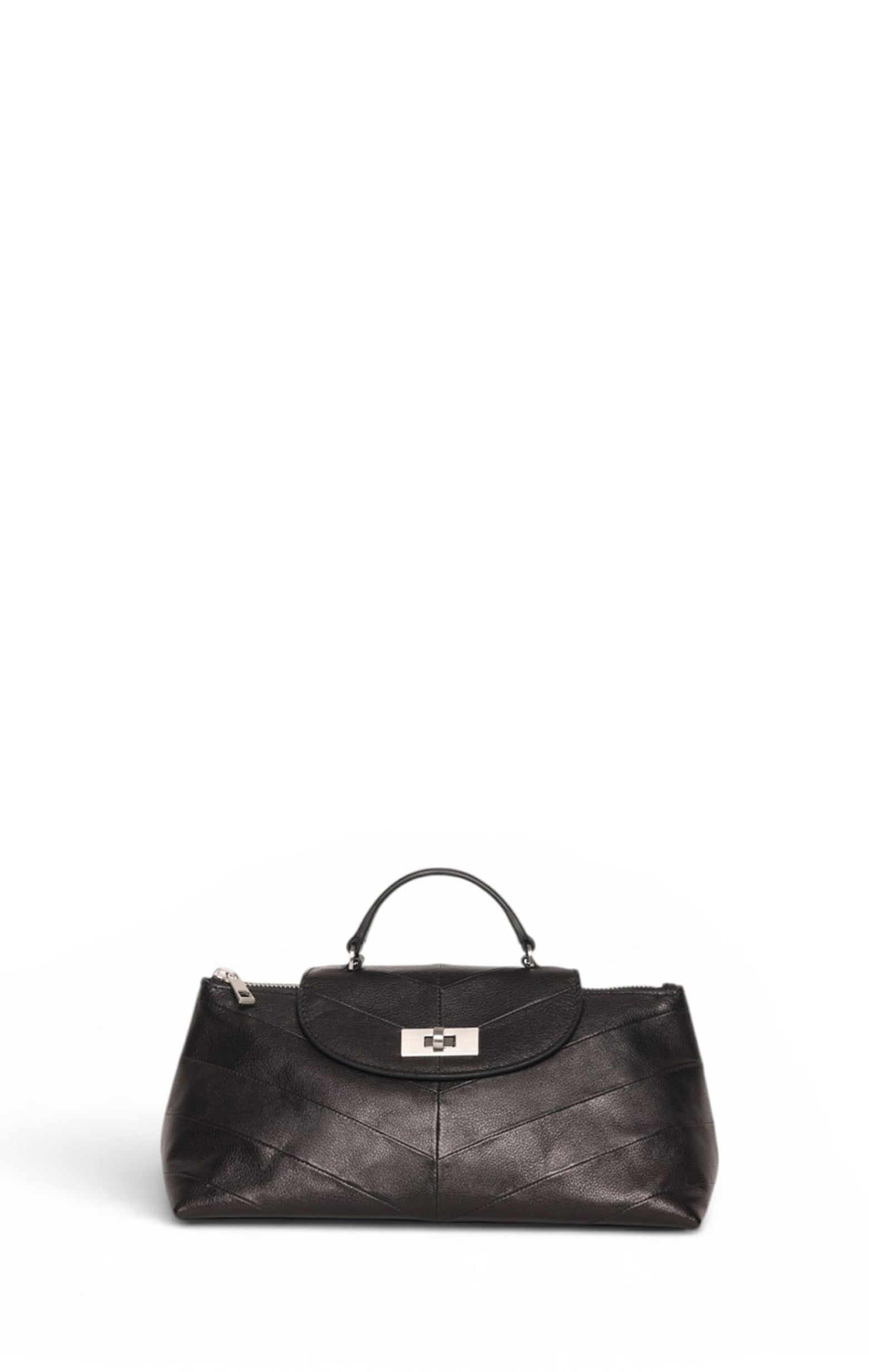 Patti Top Handle, Black Patchwork