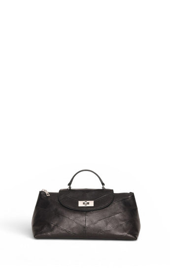 Patti Top Handle, Black Patchwork