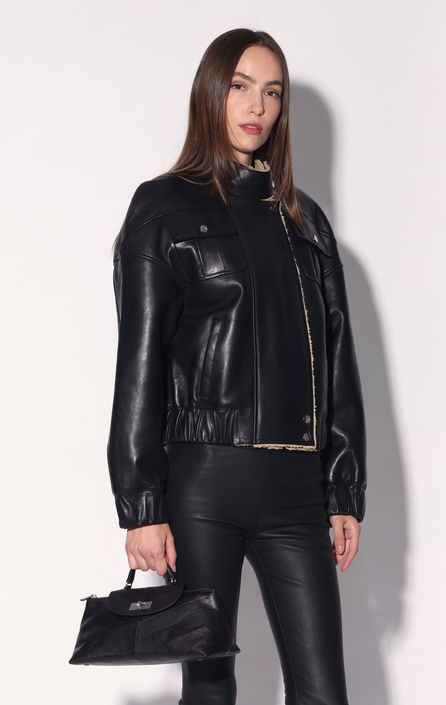 Patti Top Handle, Black Patchwork
