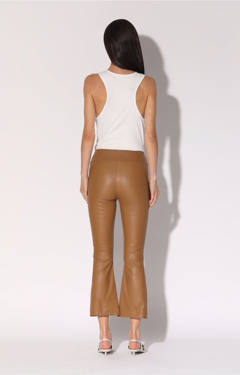 Luisa Pant, Camel - Stretch Leather