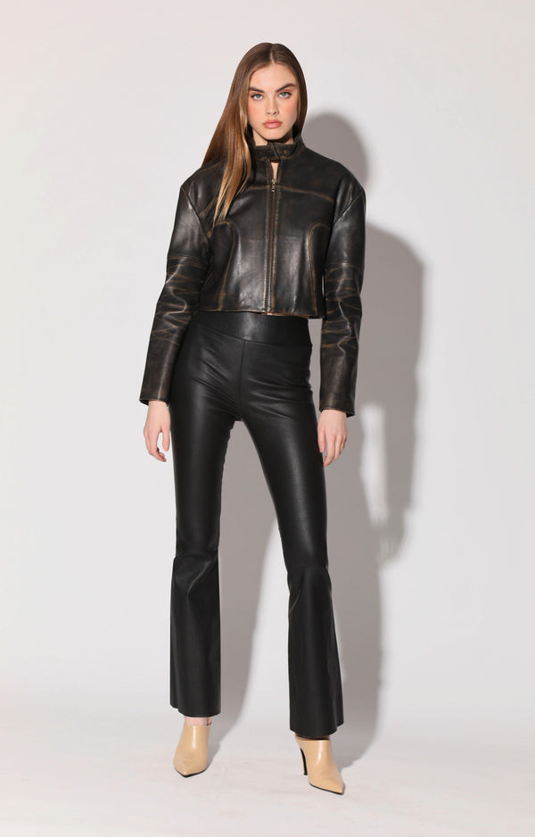 Lexie Pant, Black - Stretch Leather