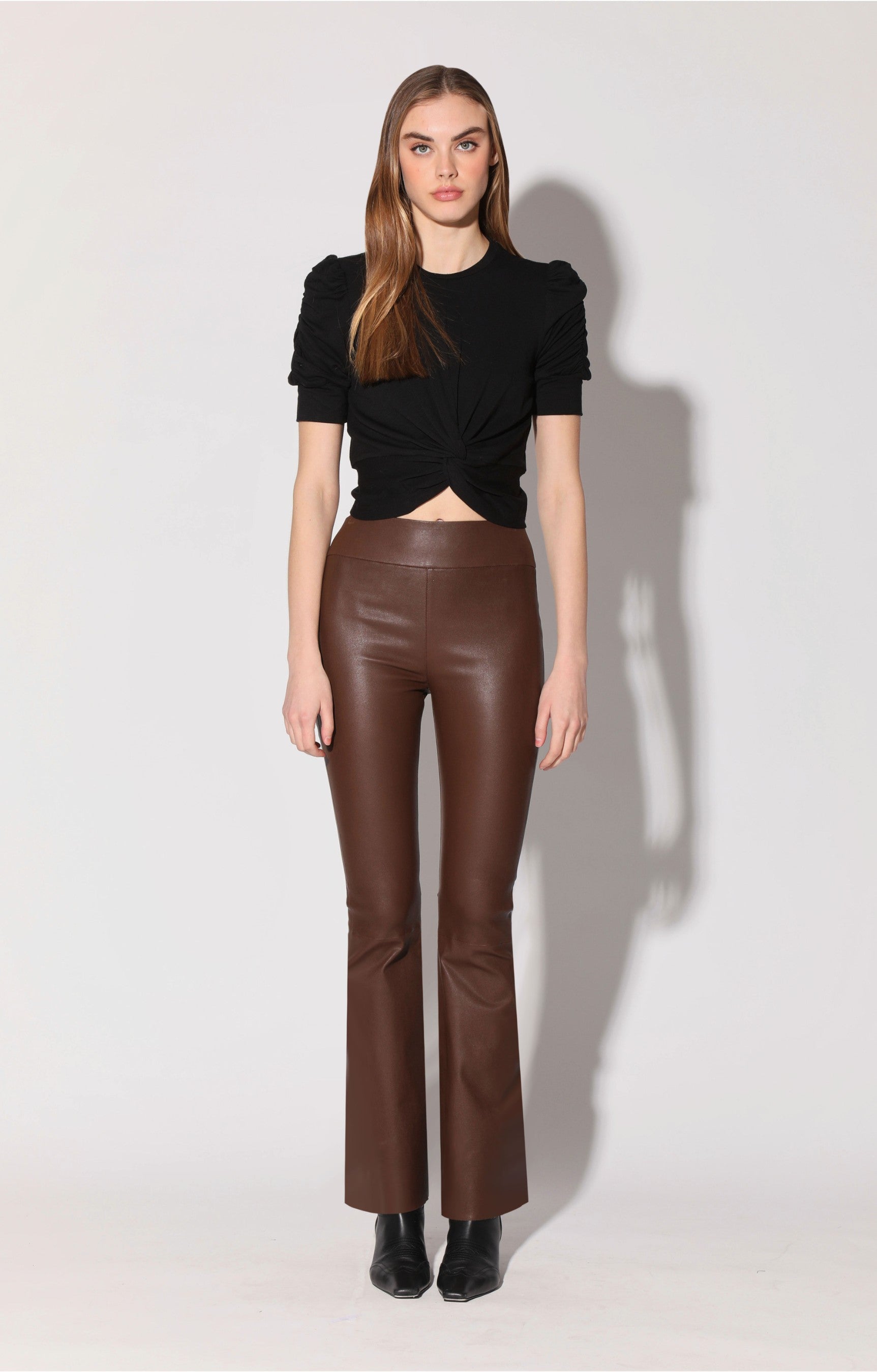 LE LUXE  studded leather PANT main image 0