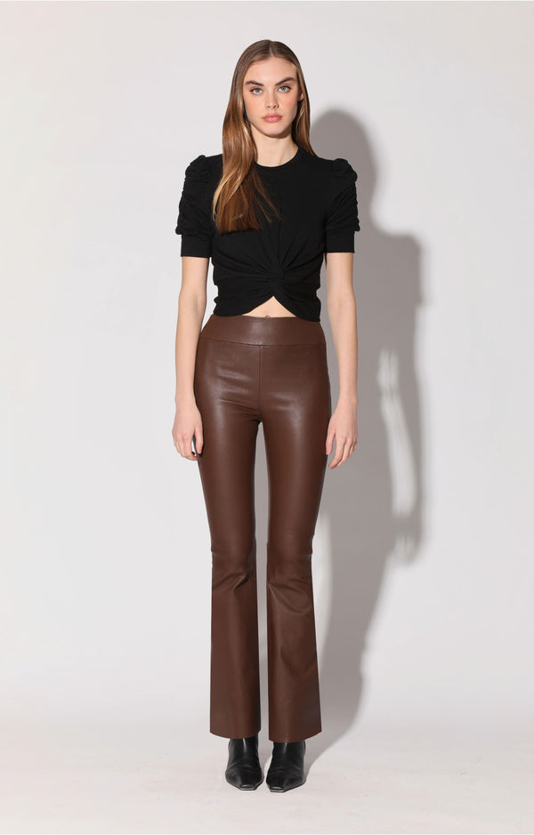 Lexie Pant, Walnut - Stretch Leather