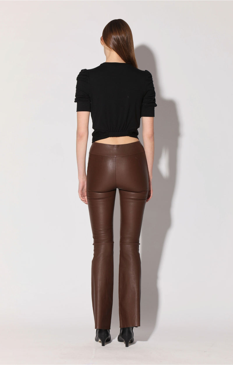 Lexie Pant, Walnut - Stretch Leather