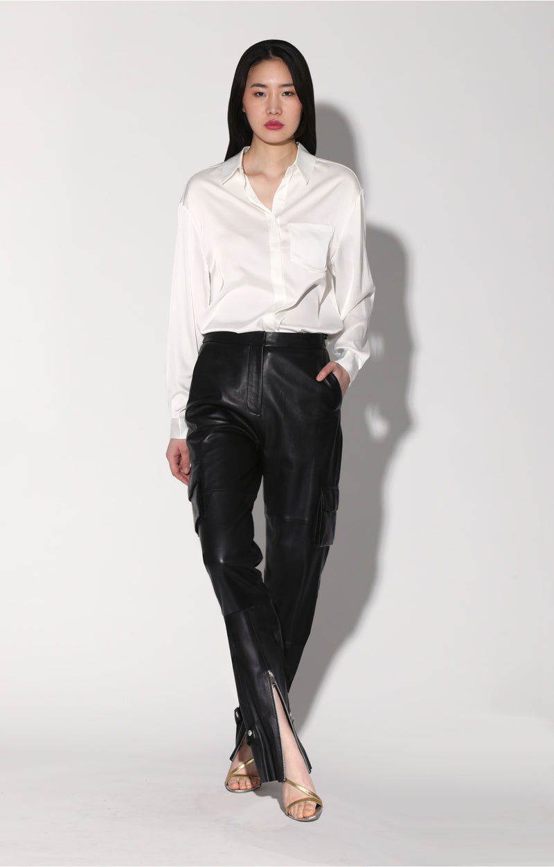Karina Pant, Black - Stretch Leather