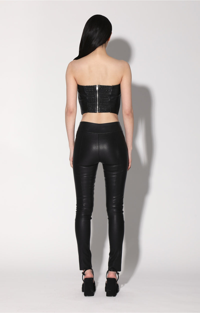 Raquelle Pant, Black - Stretch Leather