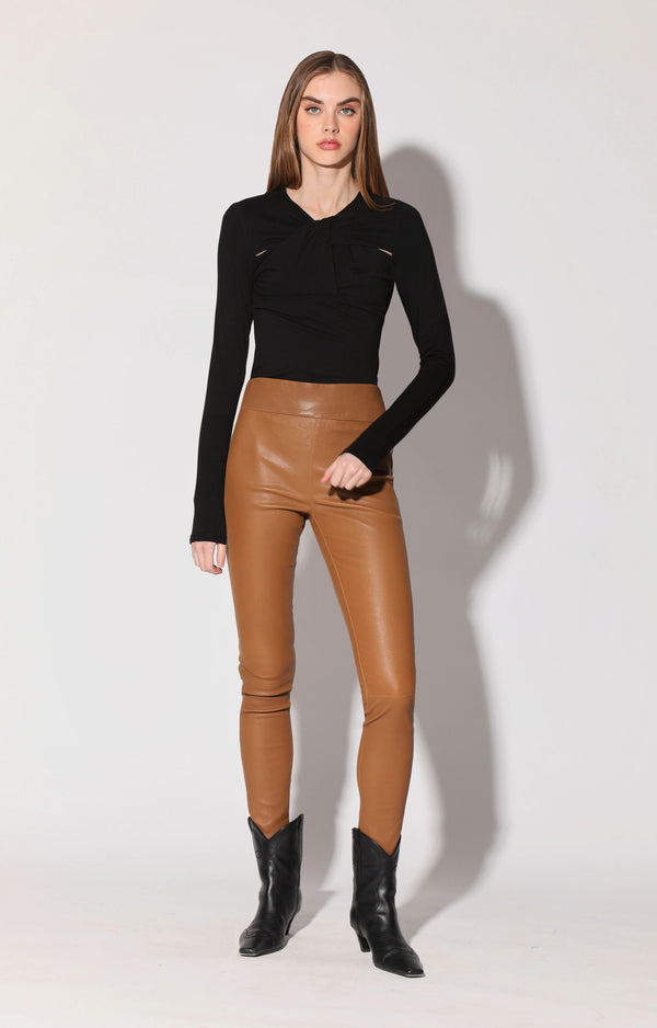 Raquelle Pant, Camel - Stretch Leather (Fall 2024)