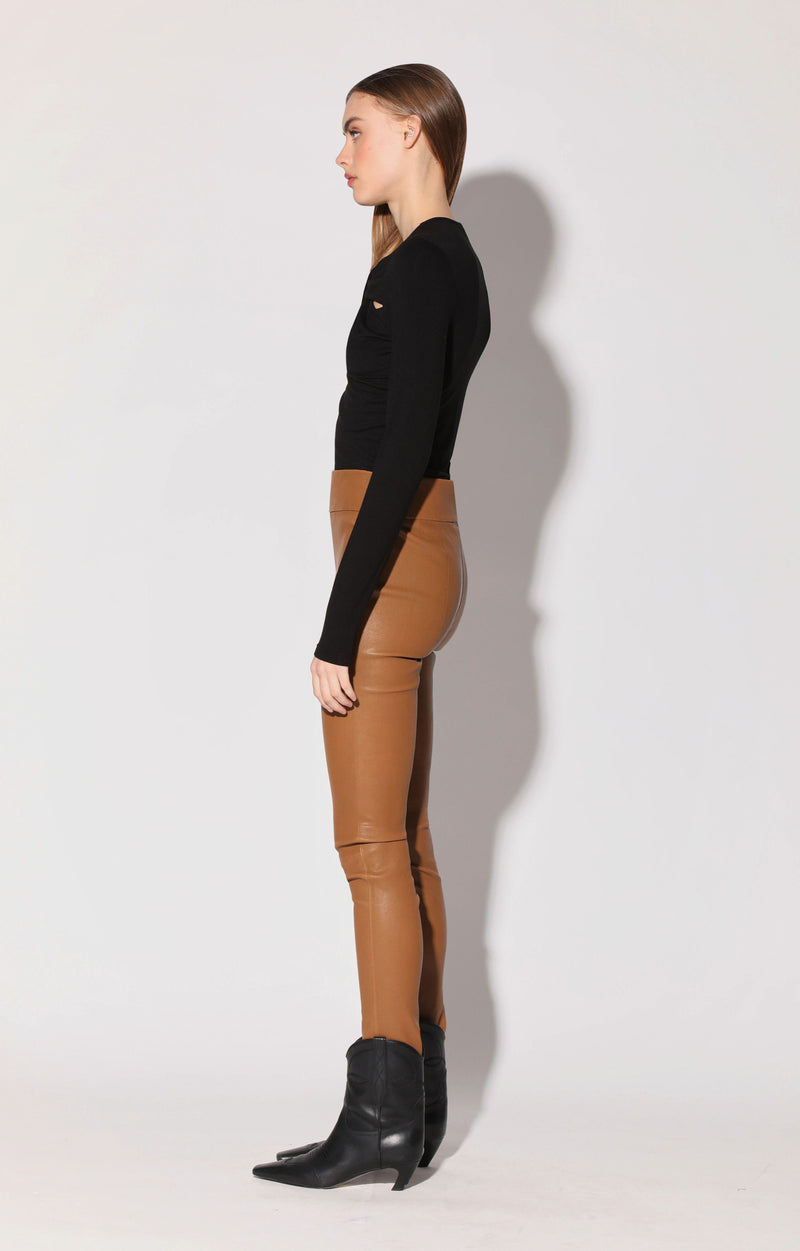 Raquelle Pant, Camel - Stretch Leather