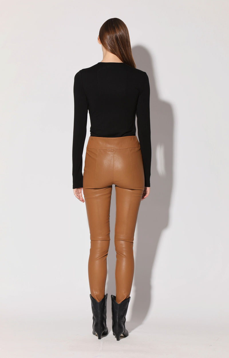 Raquelle Pant, Camel - Stretch Leather