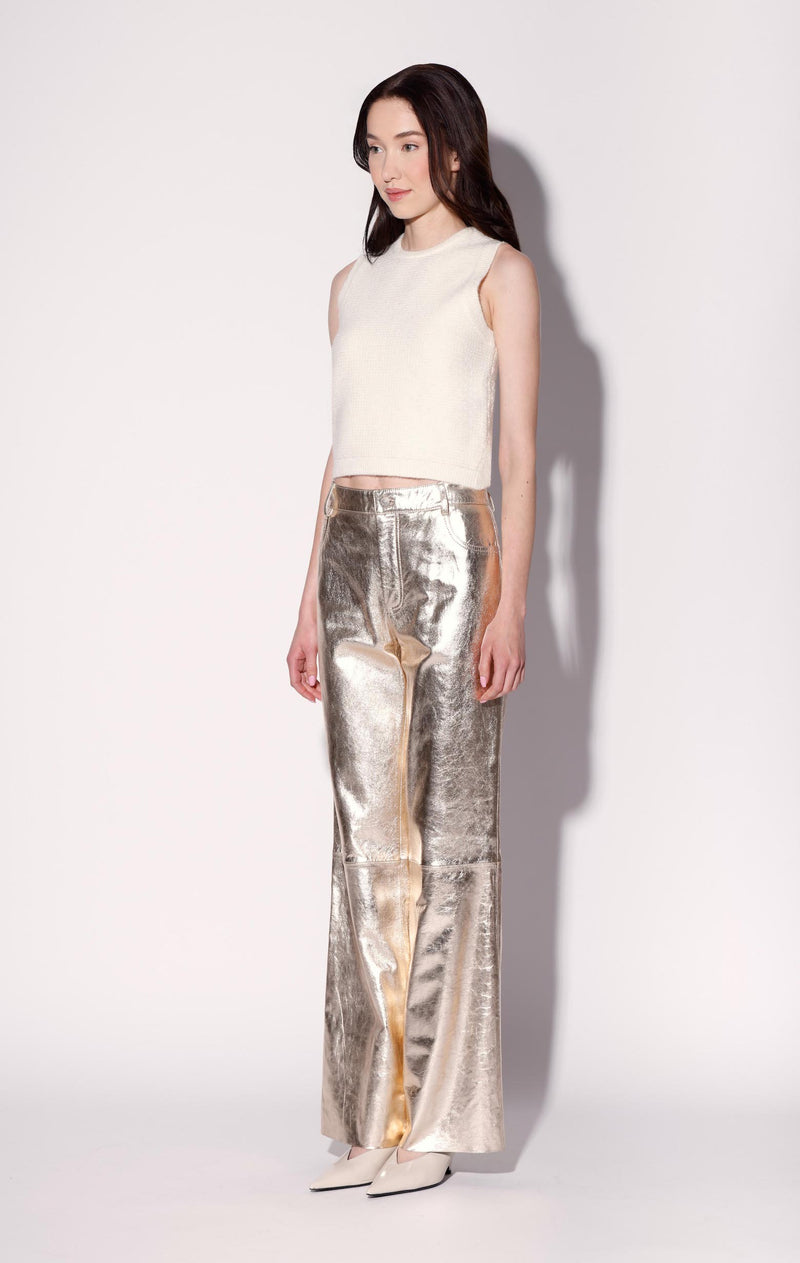 James Pant, Gold - Leather