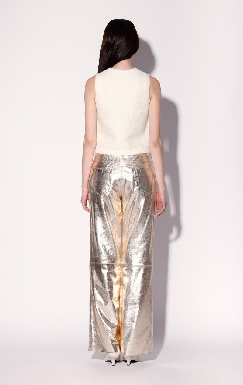 James Pant, Gold - Leather