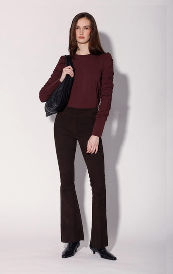 Lexie Pant, Mocha Stretch Suede - Leather (Fall 2026)