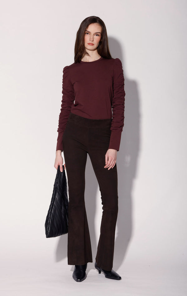 Lexie Pant, Mocha Suede - Stretch Leather