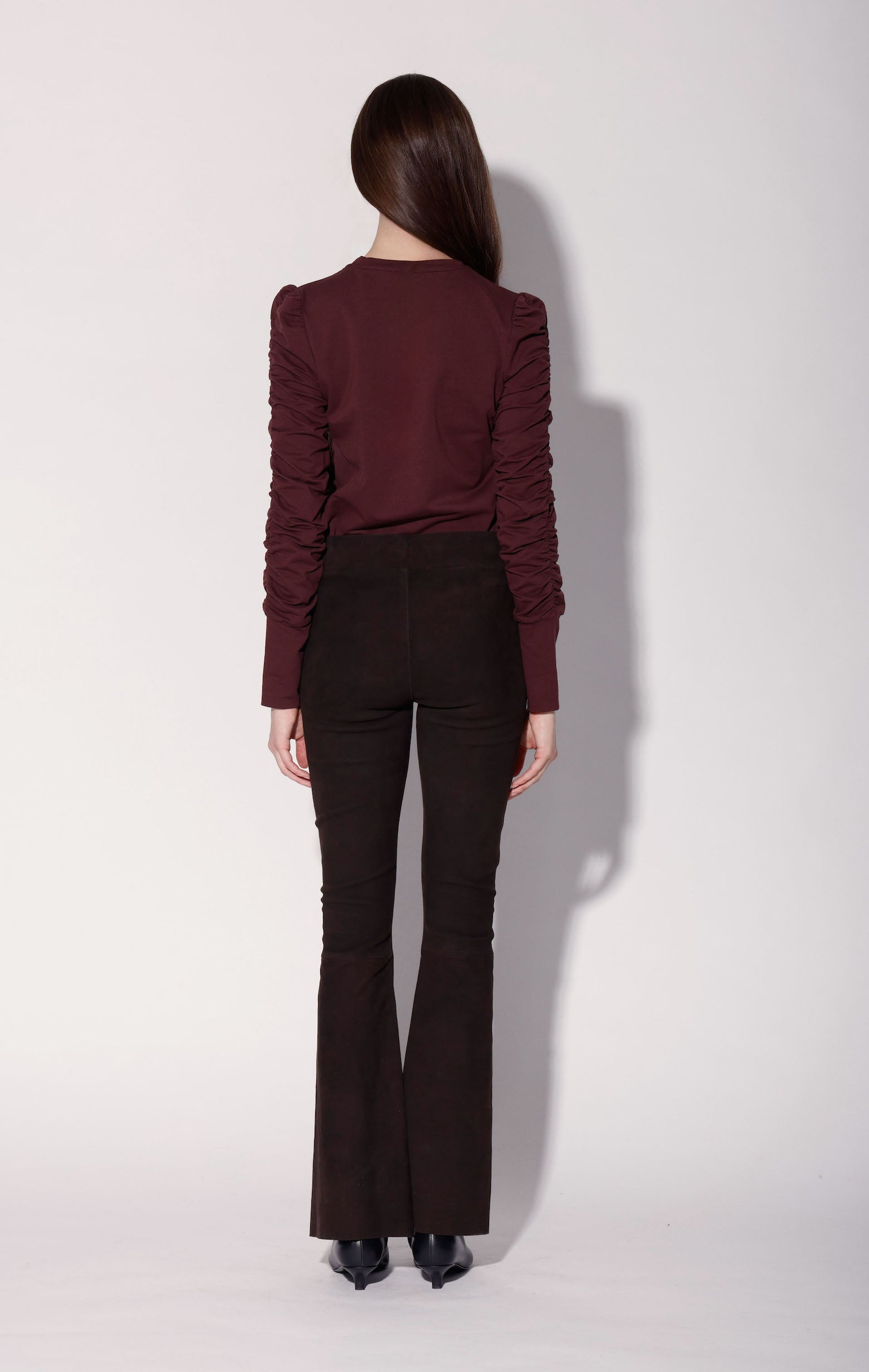 Lexie Pant, Mocha Stretch Suede - Leather (Fall 2026)