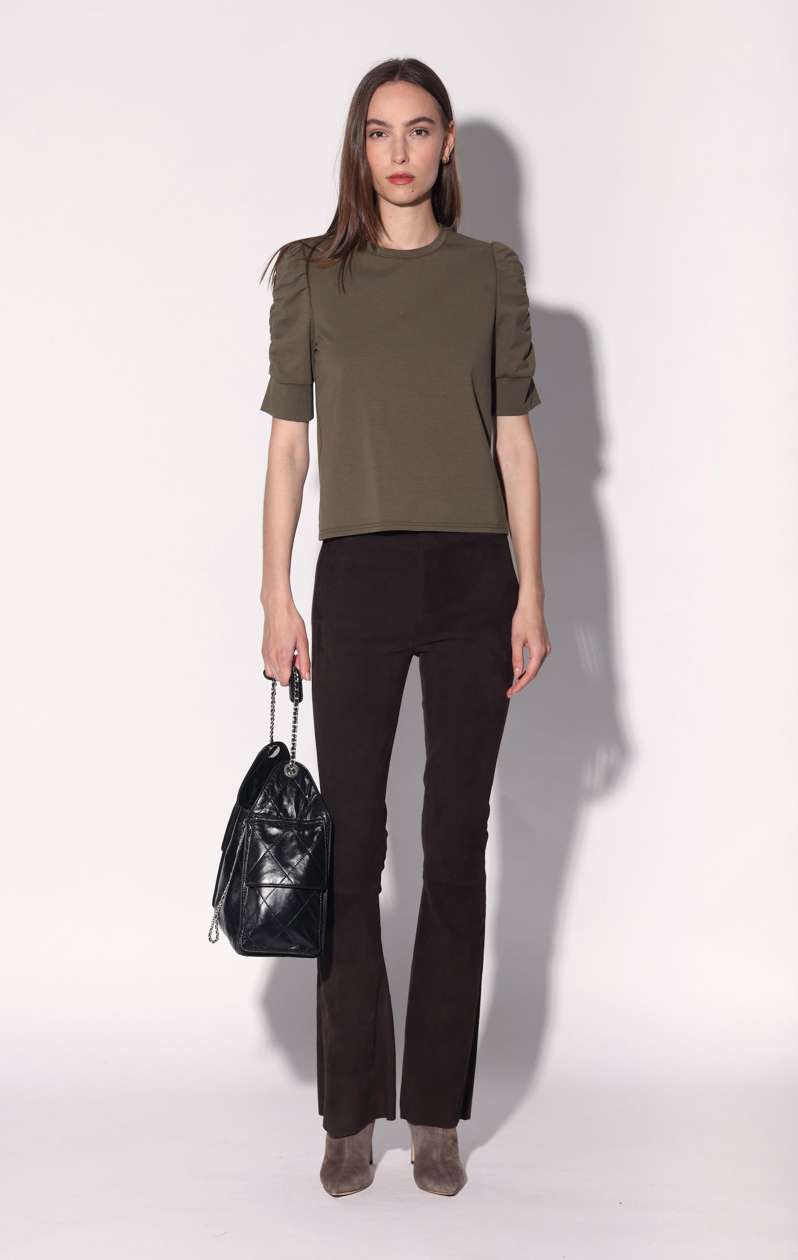 Lexie Pant, Mocha Suede - Stretch Leather