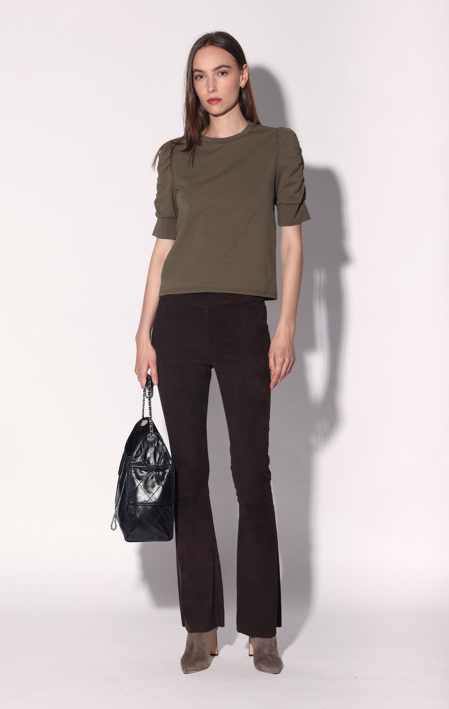 Lexie Pant, Mocha Suede - Stretch Leather