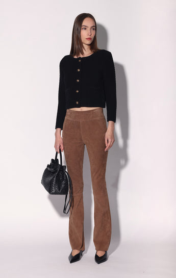 Lexie Pant, Tobacco Stretch Suede - Leather