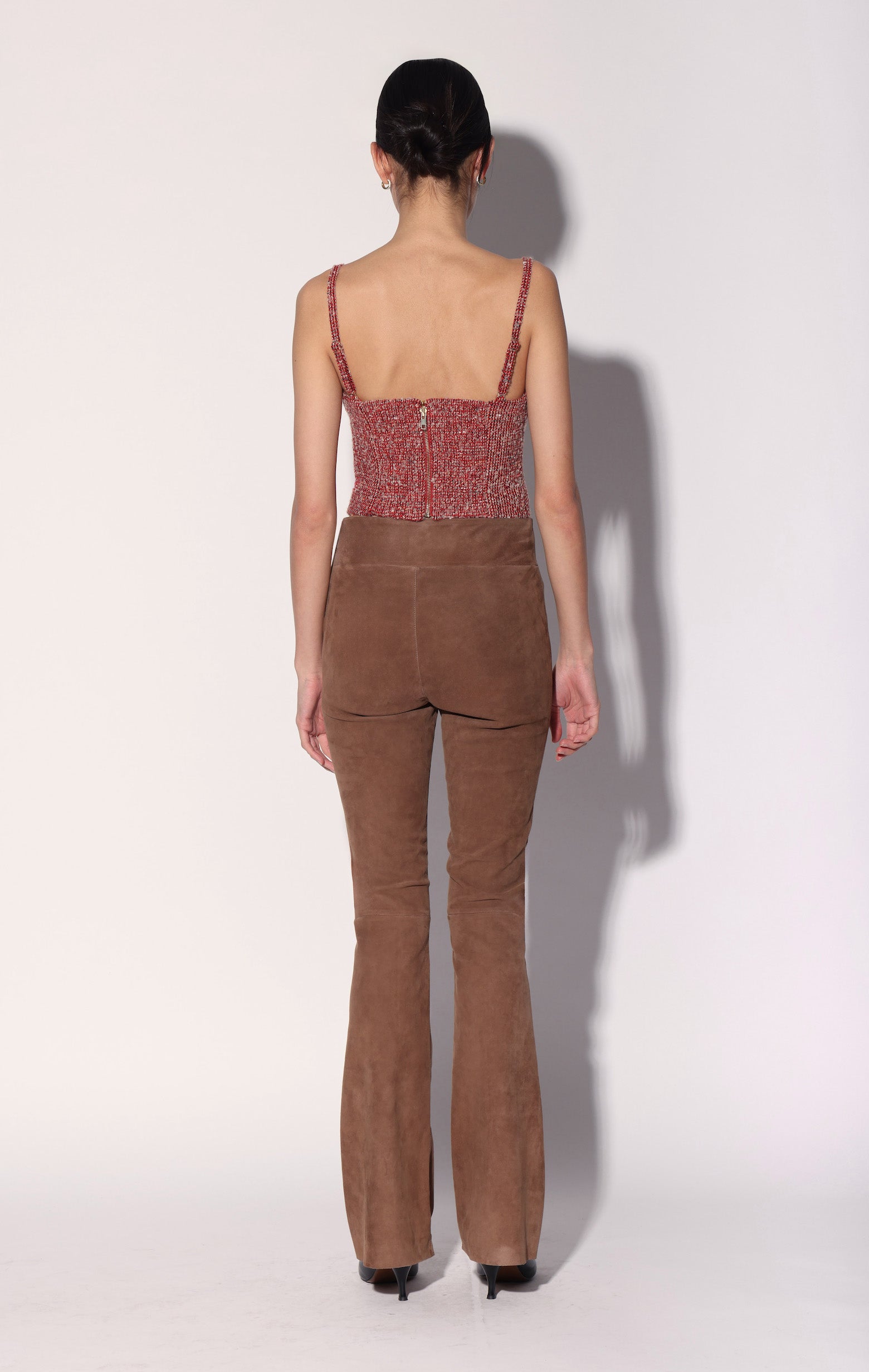 Lexie Pant, Tobacco Stretch Suede - Leather