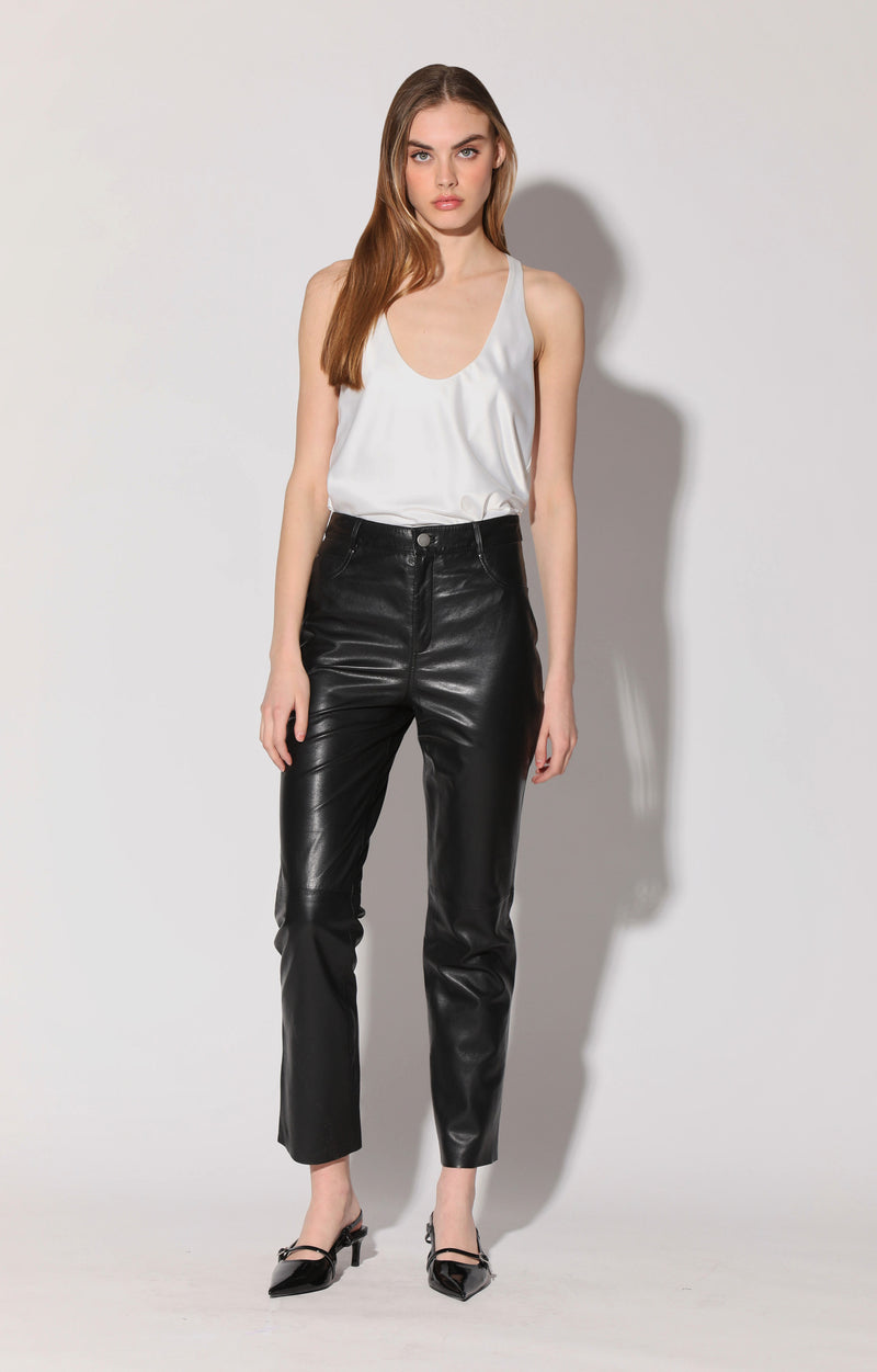 Yvette Pant, Black - Leather