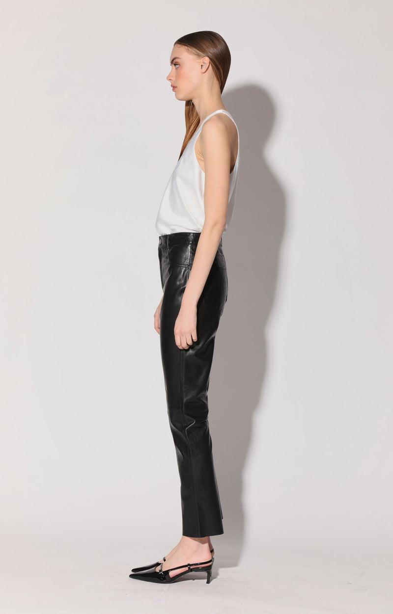 Yvette Pant, Black - Leather