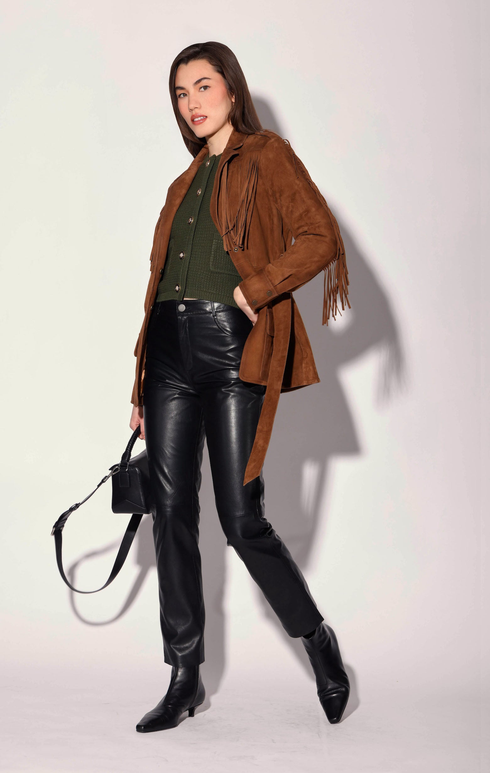 Yvette Pant, Black - Leather
