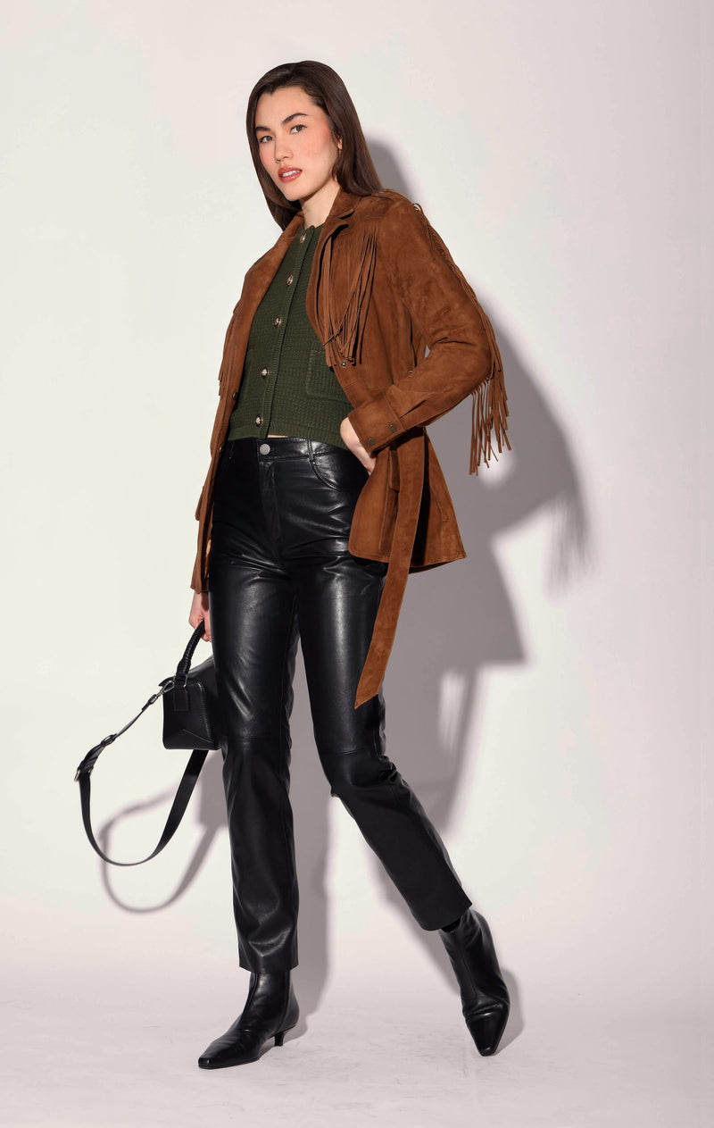 Yvette Pant, Black - Leather