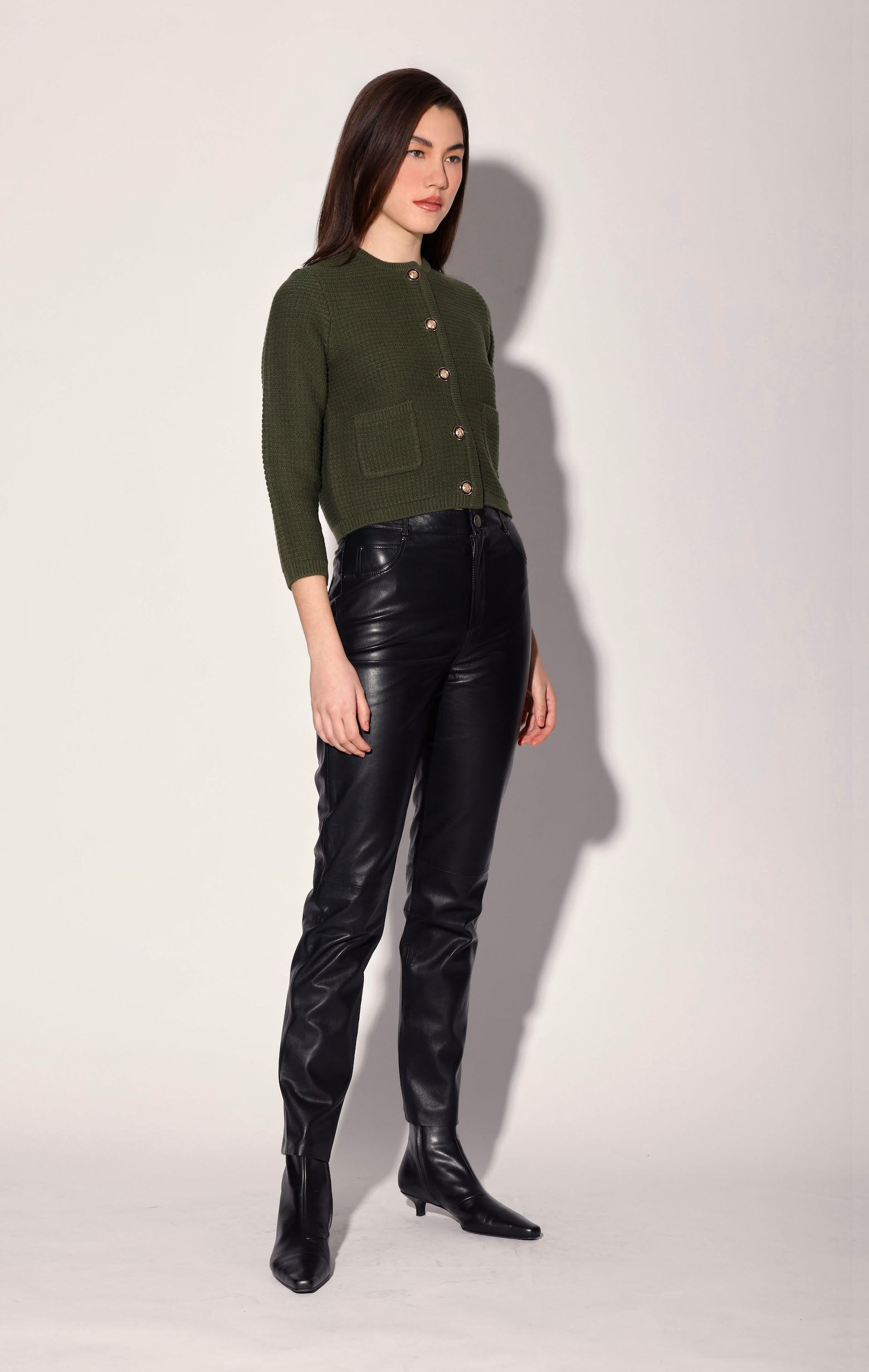 Yvette Pant, Black - Leather