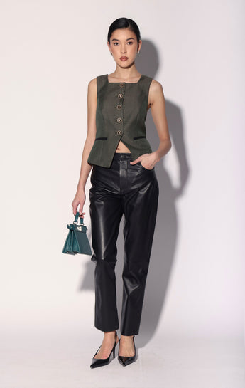 Yvette Pant, Black - Leather (Fall 2026)