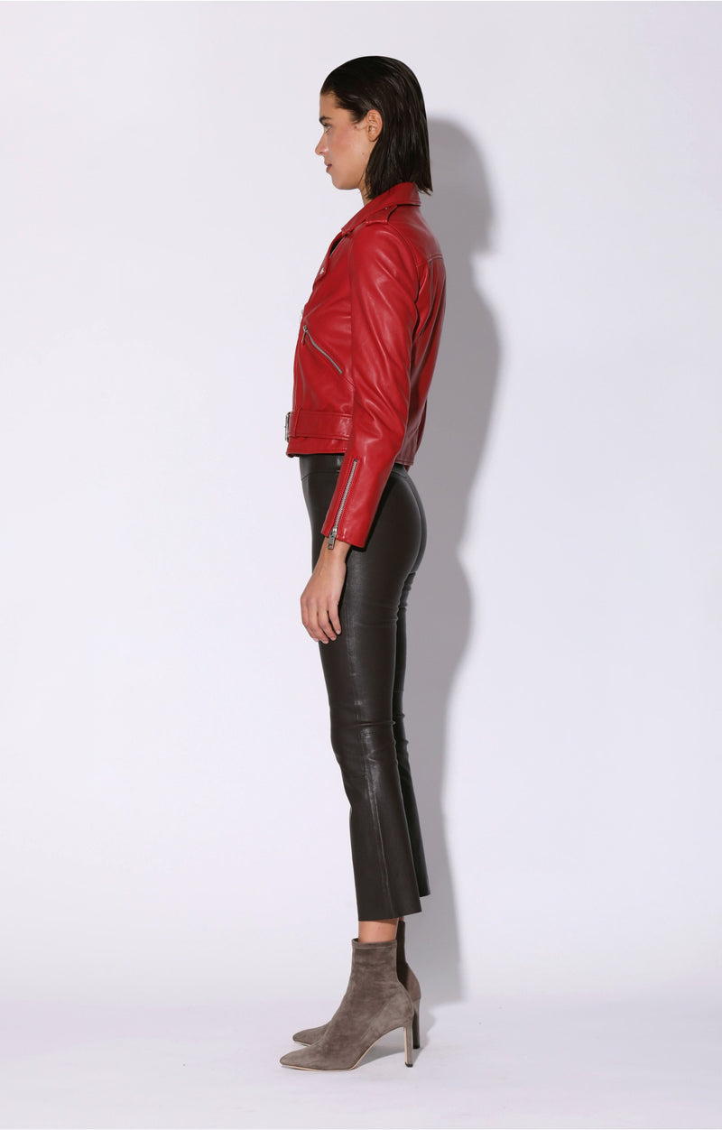 Allison Jacket, Red - Leather