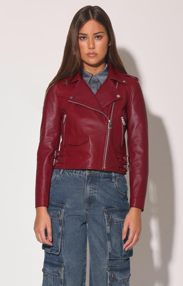 Liz Jacket, Garnet - Leather