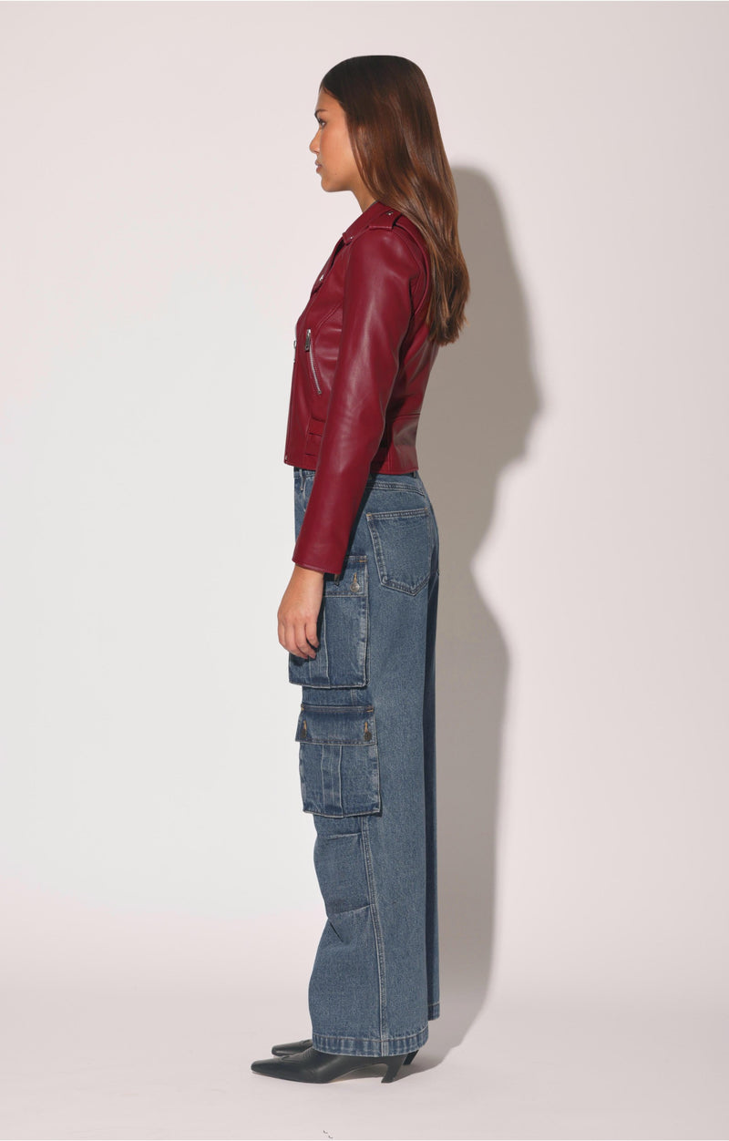 Liz Jacket, Garnet - Leather