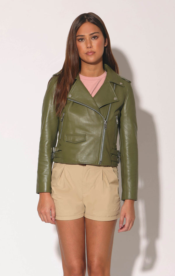 Liz Jacket, Greek Olive - Leather