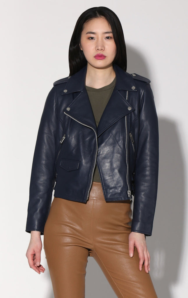 Liz Jacket, Navy - Leather