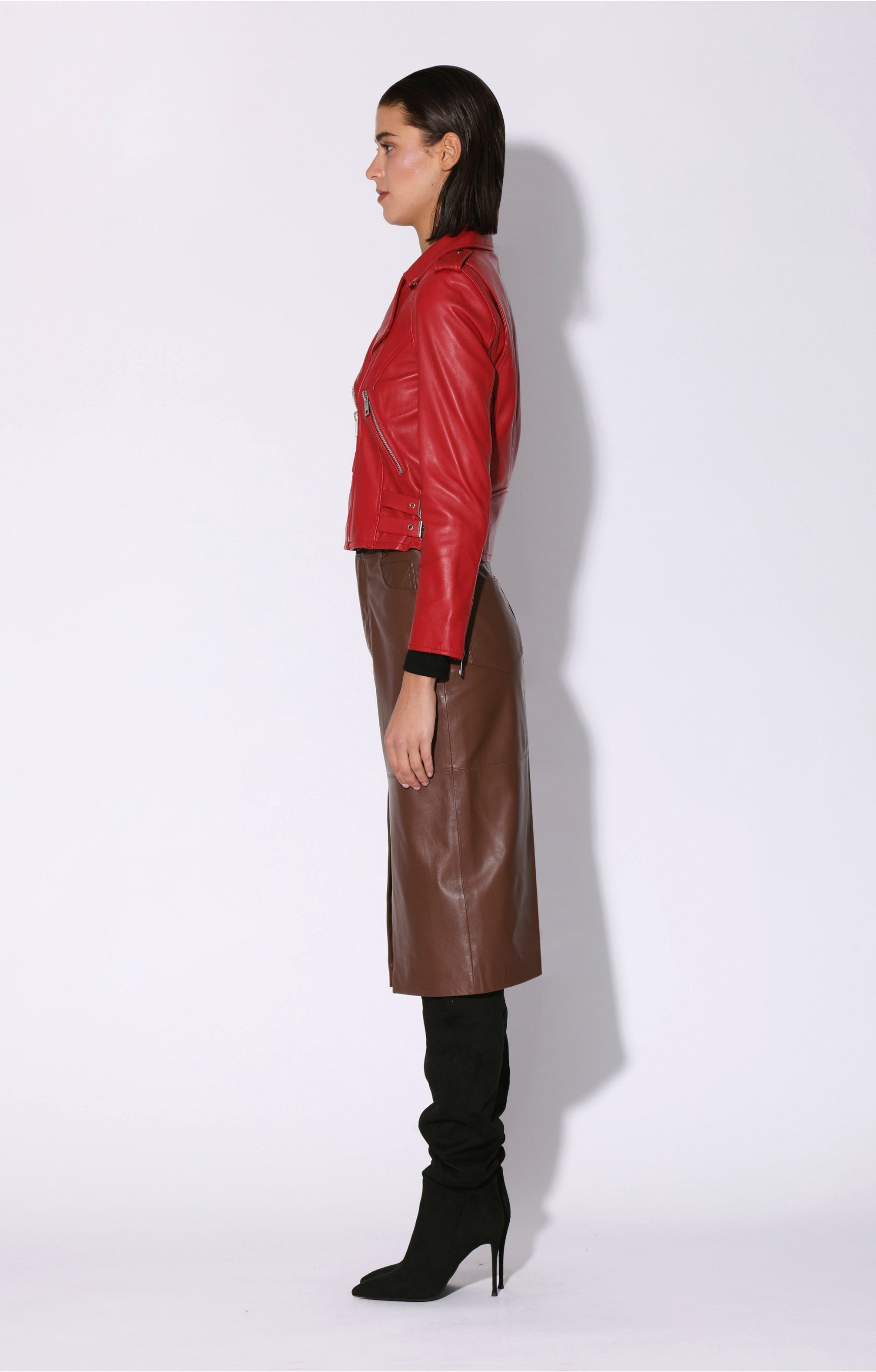 liz jordan red leather jacket