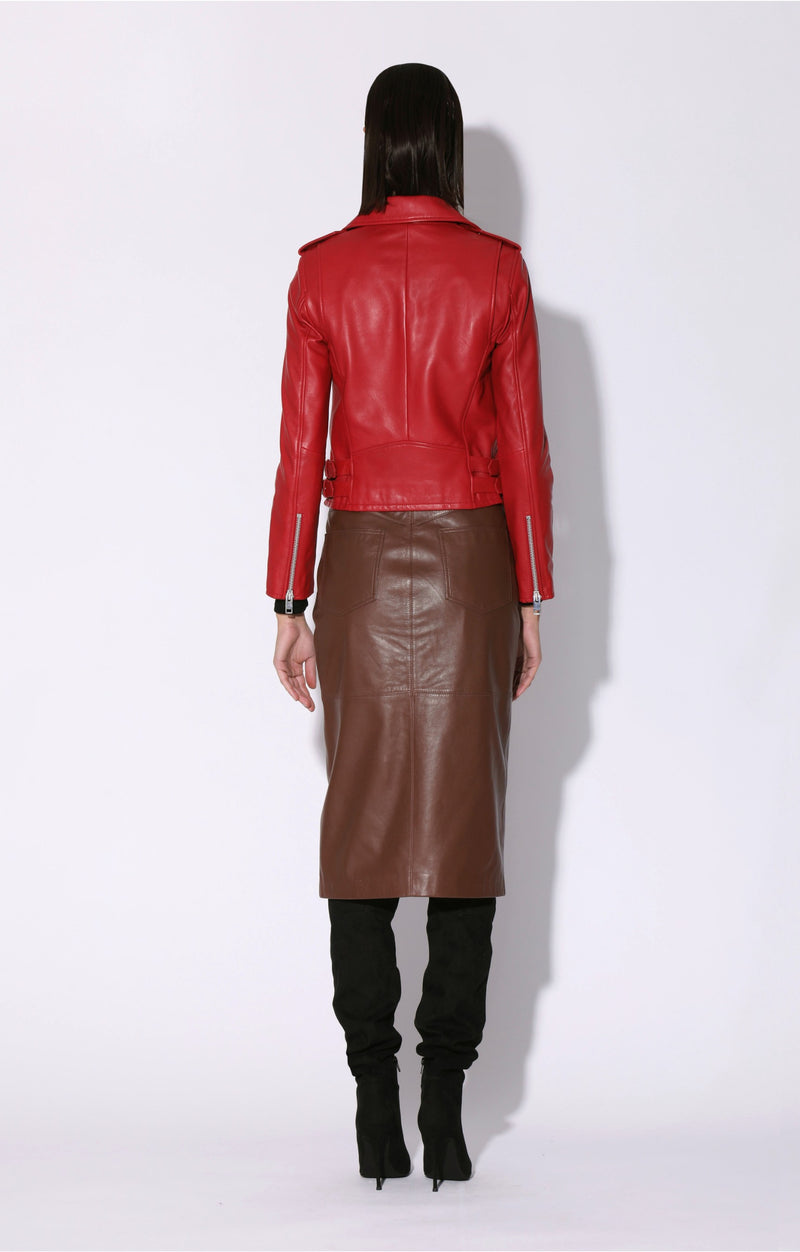 Liz Jacket, Red - Leather