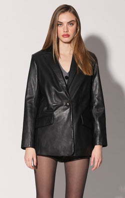 Mia Blazer, Black - Leather