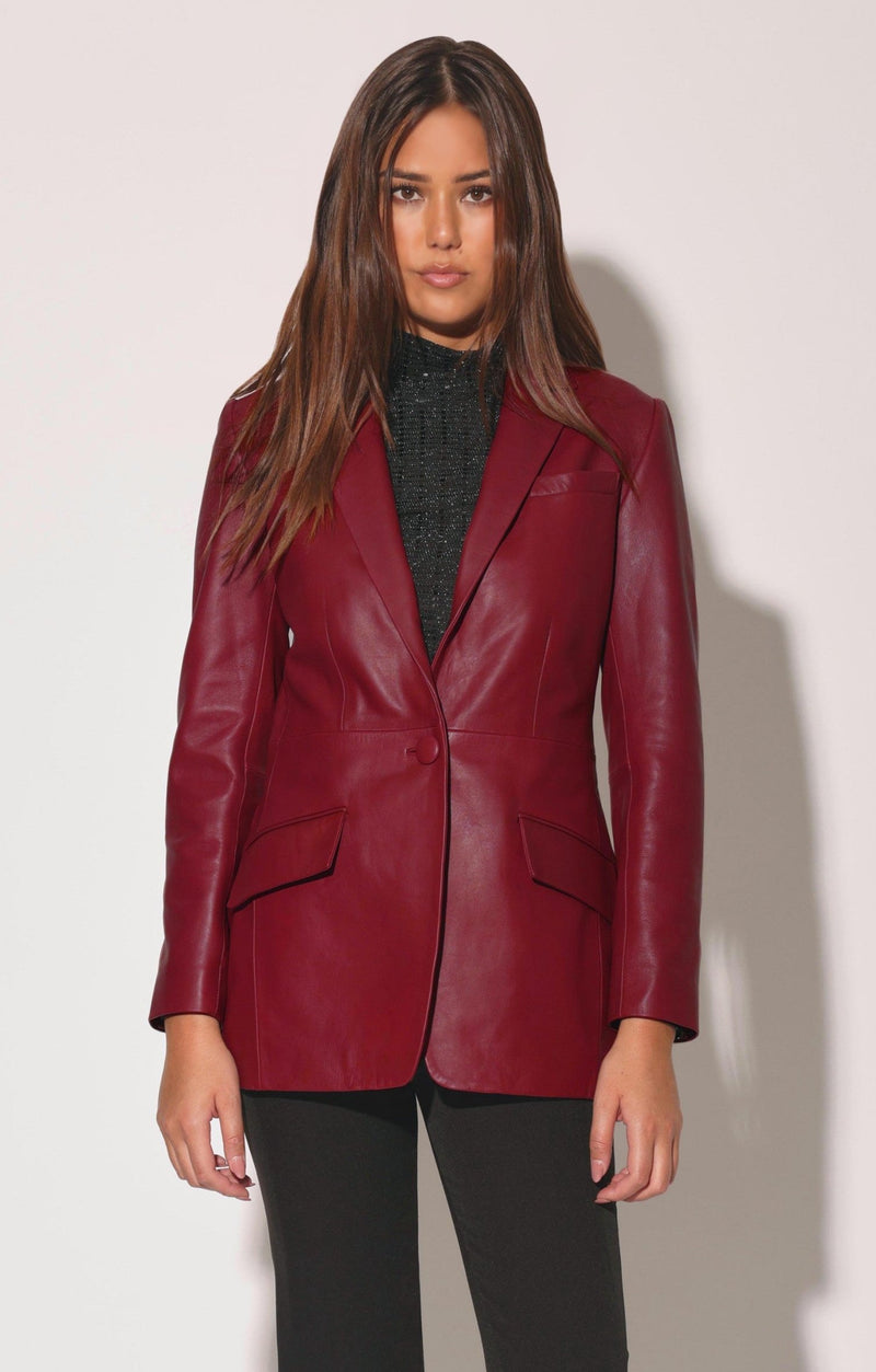 Mia Blazer, Garnet - Leather