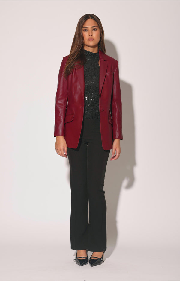 Mia Blazer, Garnet - Leather