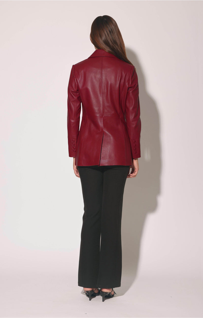 Mia Blazer, Garnet - Leather