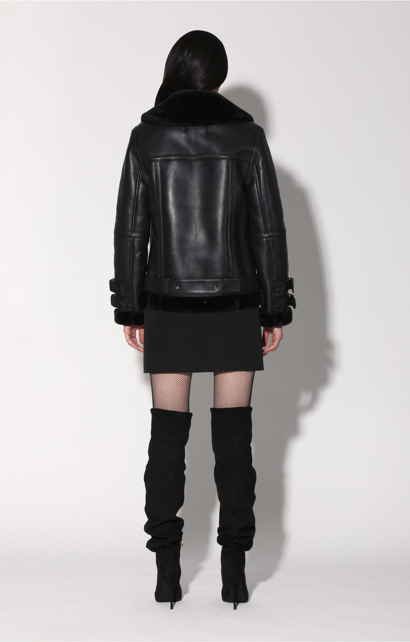 Whitney Jacket, Black Leather/ Black Fur - Leather (Fall 2024)
