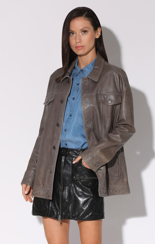Sutton Jacket, Dark Taupe - VT Wash Leather