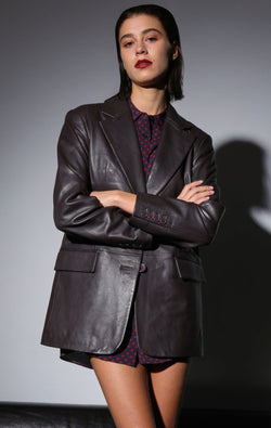 Kira Blazer, Mocha - Leather