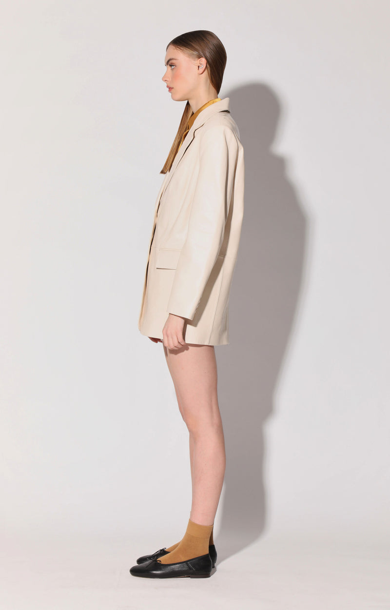 Kira Blazer, Oyster - Leather