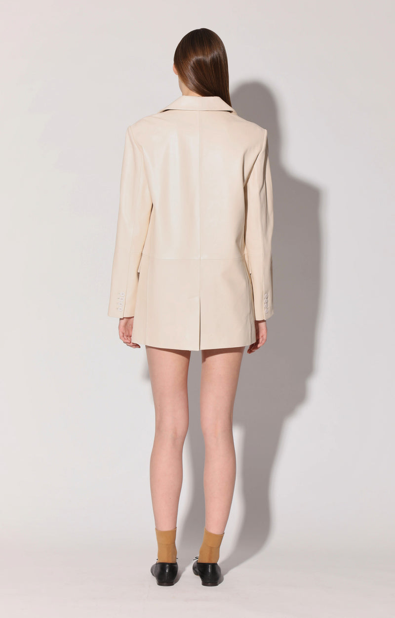 Kira Blazer, Oyster - Leather