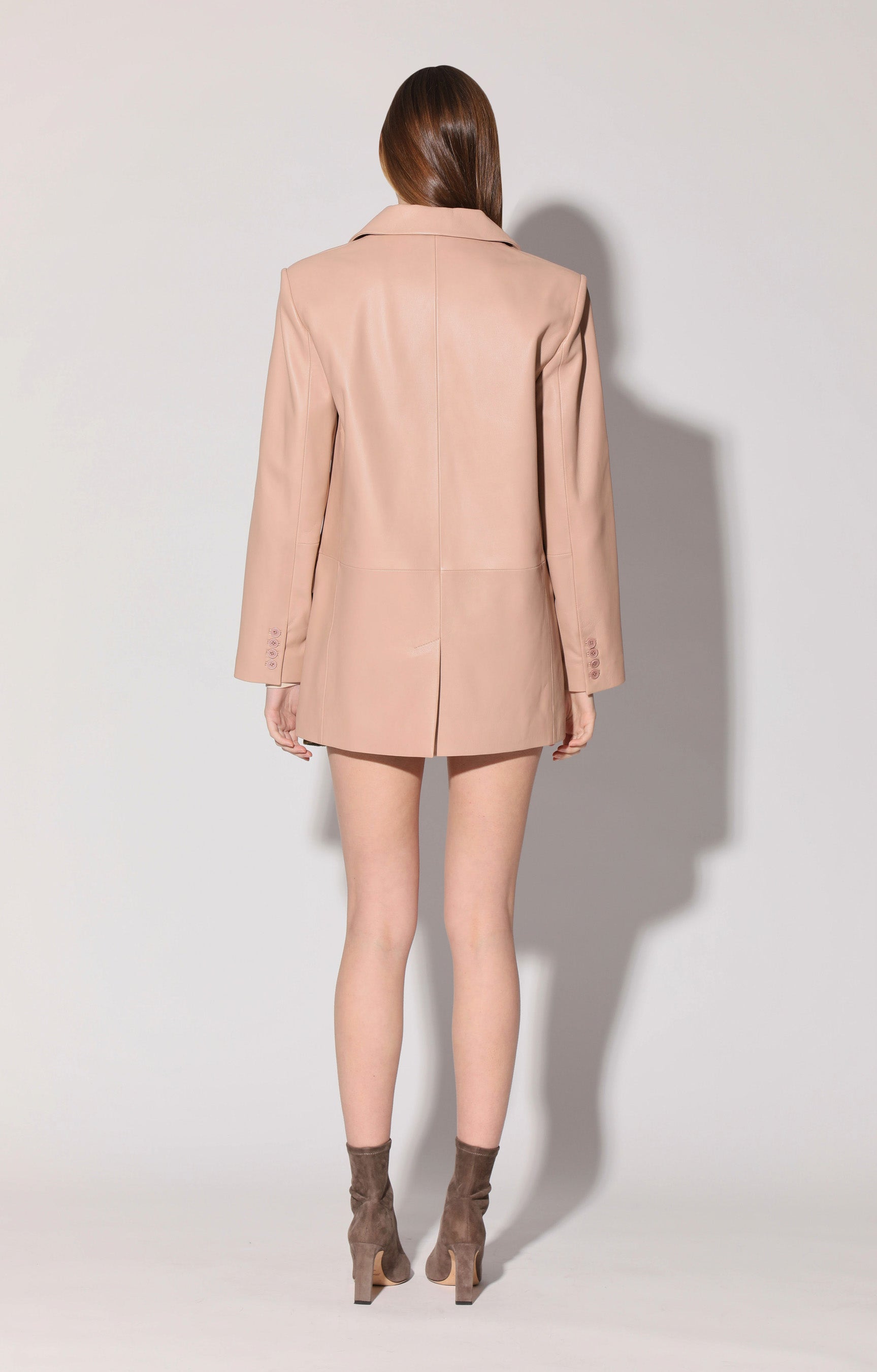 Kira Blazer, Rose Pink - Leather