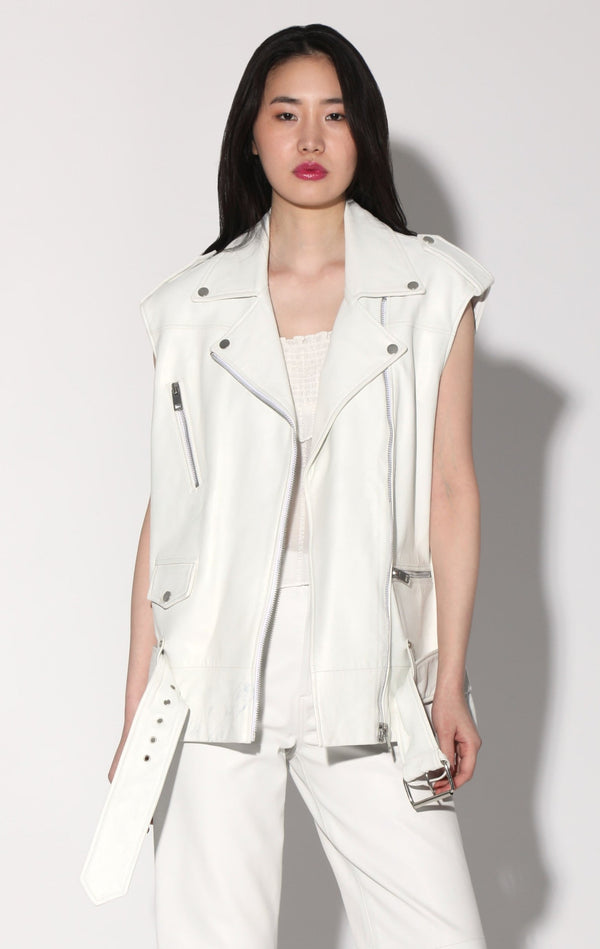 Edie Vest, Bright White - Leather