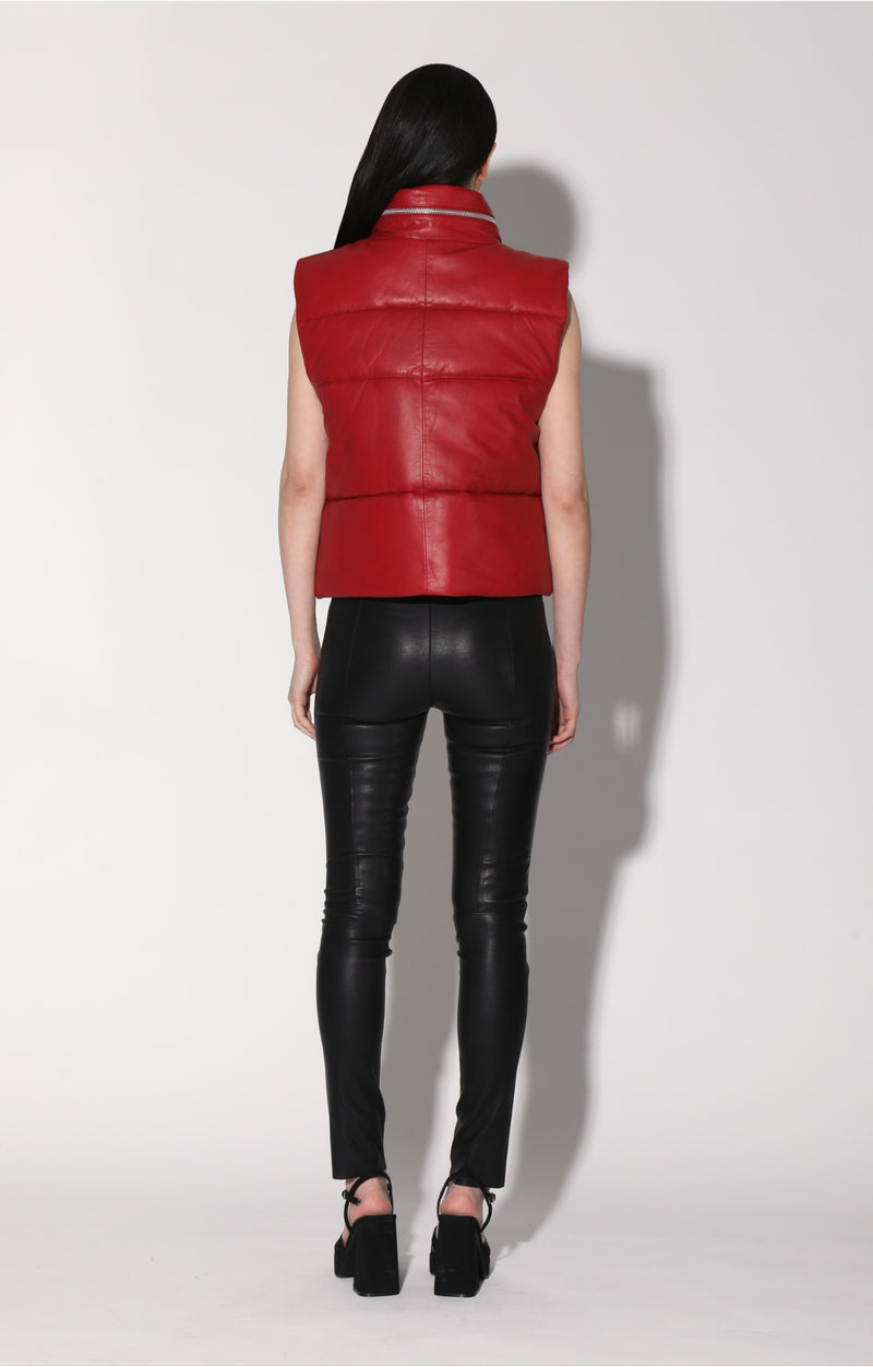 Landon Vest, Red - Puffer Leather